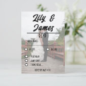 QR Code & Foto Wedding Website Einfach RSVP Karte (Stehend Vorderseite)