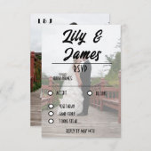 QR Code & Foto Wedding Website Einfach RSVP Karte (Vorne/Hinten)