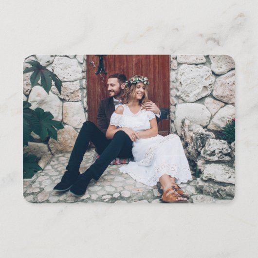 QR Code & Foto Wedding Website Einfache Einschließ RSVP Karte (Rückseite)