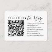 QR Code & Foto Wedding Website Einfache Einschließ RSVP Karte (Vorderseite)