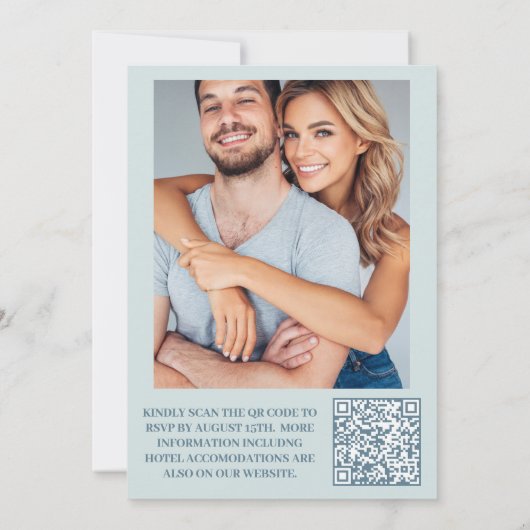 QR Code Foto Whimsical Wildblume Meadow Wedding Einladung (Rückseite)