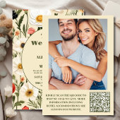 QR Code Foto Whimsical Wildblume Meadow Wedding Einladung