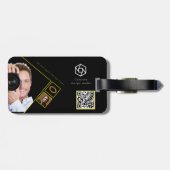 QR-Code-Fotograf für Minimalistische Unternehmen Gepäckanhänger (Rückseite horizontal)
