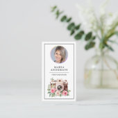 QR-Code-Fotograf für Vintage Flachbildkamera Foto Visitenkarte (Stehend Vorderseite)