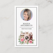 QR-Code-Fotograf für Vintage Flachbildkamera Foto Visitenkarte (Vorderseite)