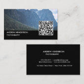 QR Code Fotograf Schwarz Visitenkarte (Vorne/Hinten)