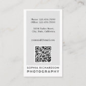 QR-Code-Fotograf Visitenkarte (Rückseite)