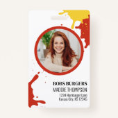 QR-Code-Fotomodell für Burgers in Unternehmen Ausweis (Vorderseite)