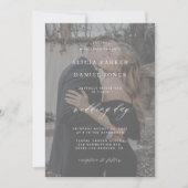 QR CODE Fotoüberlagerung moderne elegante Hochzeit Einladung (Vorderseite)