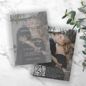 QR CODE Fotoüberlagerung moderne elegante Hochzeit Einladung