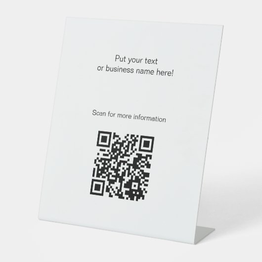 QR-Code Freie Stehendes Podestzeichen Sockelschild (Vorderseite)