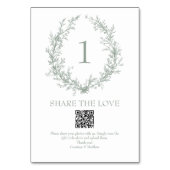 QR-Code-Freigabe für das Foto "Sage Green Botanica Tischnummer (Vorderseite)