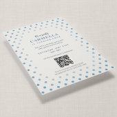 QR-Code French Blau Punkte Geburtstag Einladung