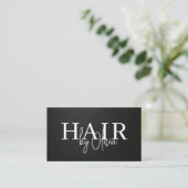 QR-Code-Friseur Metallische Typografie  Visitenkarte (Stehend Vorderseite)