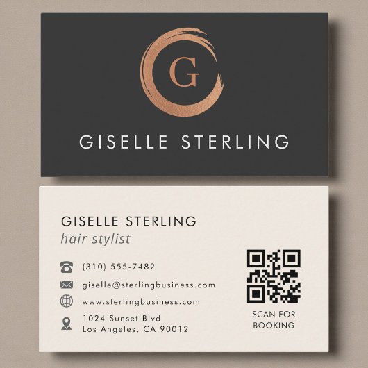 QR-Code Friseur Minimalist Visitenkarte