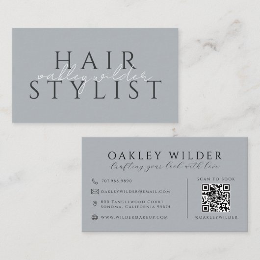 QR-Code Friseur Neutral Visitenkarte (Vorne/Hinten)