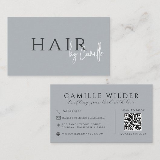 QR-Code Friseur Neutral Visitenkarte (Vorne/Hinten)
