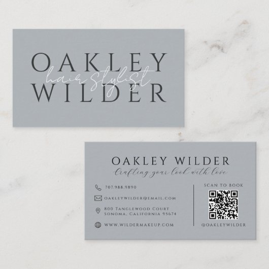 QR-Code Friseur Neutral Visitenkarte (Vorne/Hinten)