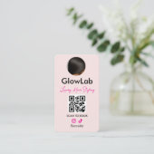 QR-Code Friseur Pink Instagram-Foto Visitenkarte (Stehend Vorderseite)