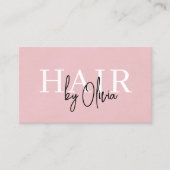 QR-Code Friseur Pink Suede Typografie  Visitenkarte (Vorderseite)