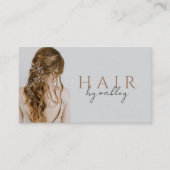 QR-Code-Friseurstil-Foto Visitenkarte (Vorderseite)