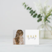 QR-Code-Friseurstil-Foto Visitenkarte (Stehend Vorderseite)