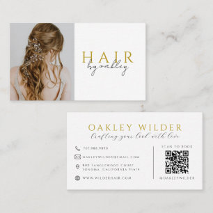 QR-Code-Friseurstil-Foto Visitenkarte