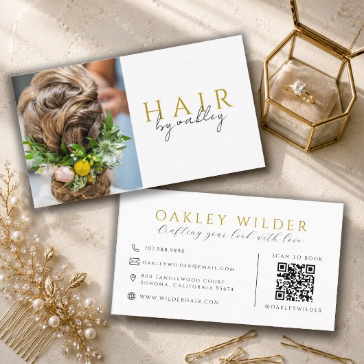 QR-Code-Friseurstil-Foto Visitenkarte