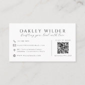 QR-Code-Friseurstil-Foto Visitenkarte (Rückseite)