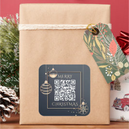 QR Code Frohe Weihnachtsfeiertage Corporate Modern Quadratischer Aufkleber