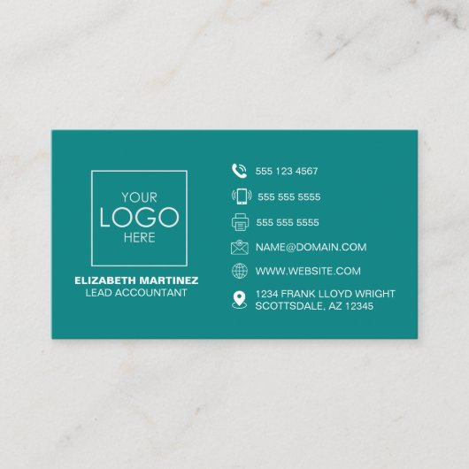 QR Code Front and Back Business Logo Professional Visitenkarte (Vorderseite)