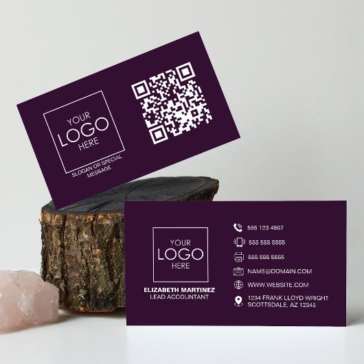 QR Code Front and Back Business Logo Professional Visitenkarte