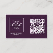 QR Code Front and Back Business Logo Professional Visitenkarte (Rückseite)