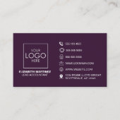 QR Code Front and Back Business Logo Professional Visitenkarte (Vorderseite)