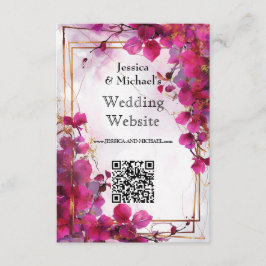 QR-Code Fuchsia Verzauberung: Wasserfarbe Begleitkarte