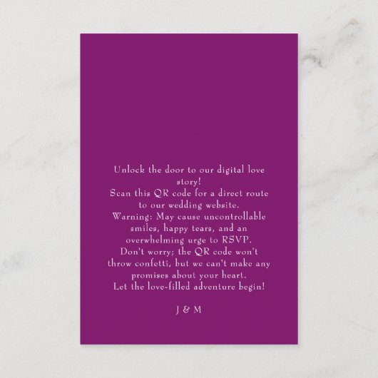 QR-Code Fuchsia Verzauberung: Wasserfarbe Begleitkarte (Rückseite)