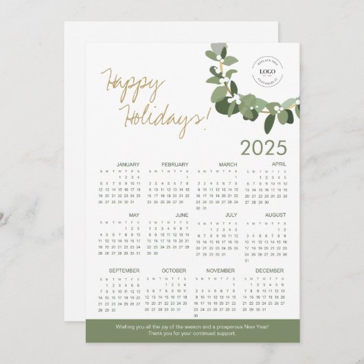 QR-Code für 2025 für den Kalender mit benutzerdefi (Vorne/Hinten)