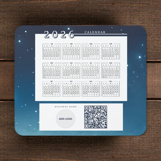 QR-Code für 2026-Kalender hinzufügen Mousepad