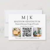 QR-Code für 2 Fotos in Monogramm oder Add-Logos Karte (Vorderseite)