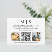 QR-Code für 2 Fotos in Monogramm oder Add-Logos Karte (Stehend Vorderseite)