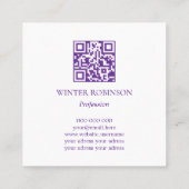 QR-Code für abstrakte Aquarell Quadratische Visitenkarte (Rückseite)