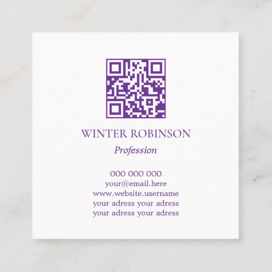 QR-Code für abstrakte Aquarell Quadratische Visitenkarte (Rückseite)