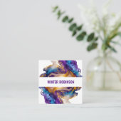 QR-Code für abstrakte Aquarell Quadratische Visitenkarte (Stehend Vorderseite)