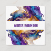 QR-Code für abstrakte Aquarell Quadratische Visitenkarte (Vorderseite)