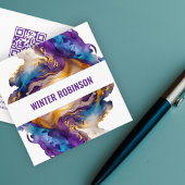 QR-Code für abstrakte Aquarell Quadratische Visitenkarte