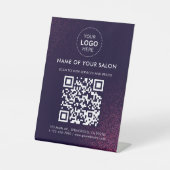 QR-Code für abstrakte Salons und Logo Sockelschild (Vorderseite)