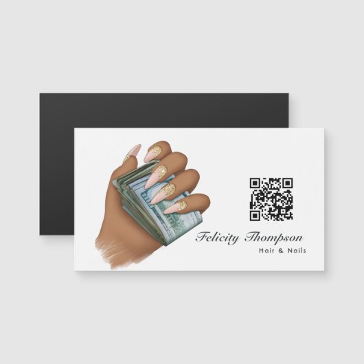 QR-Code für afrikanisch-amerikanische Haare und Nä Magnetkarte (Vorne/Hinten)