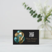QR-Code für aquamarin- und Goldballons-Eventplaner Visitenkarte (Stehend Vorderseite)