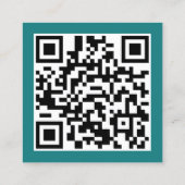 QR-Code für aquamarinen modernen Grafikdesigner Quadratische Visitenkarte (Rückseite)