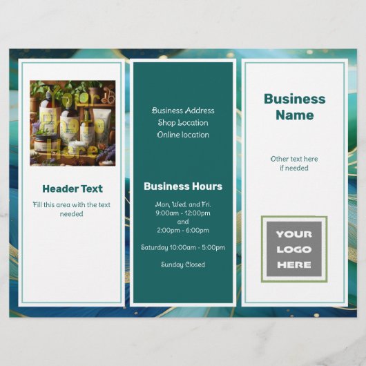 QR-Code für aquamarines Blue-Business-Logo Flyer (Vorne)